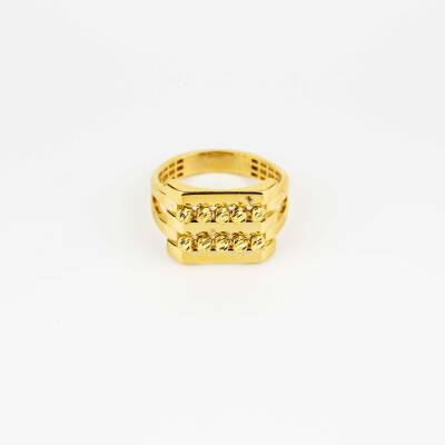 DORİKALI KABURGA ALTIN YÜZÜK - 